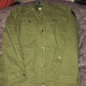 Army green jean jacket